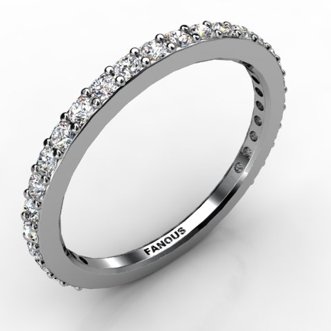 18k White Gold Wedding Band 0.520cts SKU: 0300725-18kw