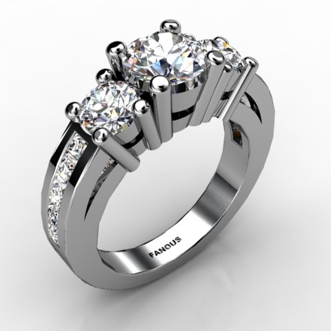 18k White Gold Engagement Ring 1.51ct - 1001846-18kw