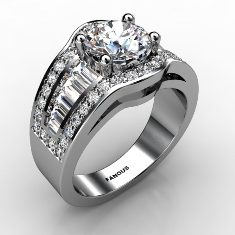 18k White Gold Engagement Ring 1.222ct - 1001990-18kw