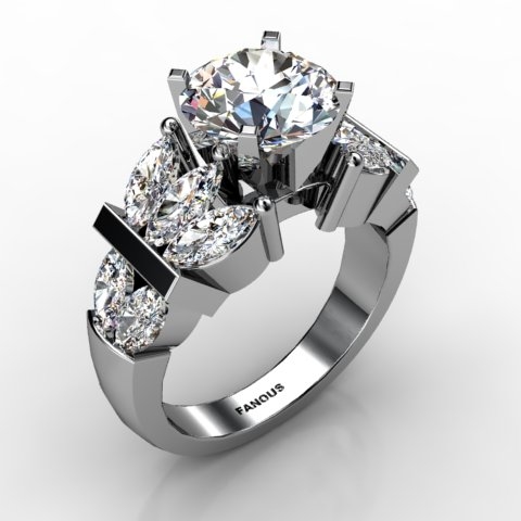 18k White Gold Engagement Ring 1.454ct - 1001902-18kw